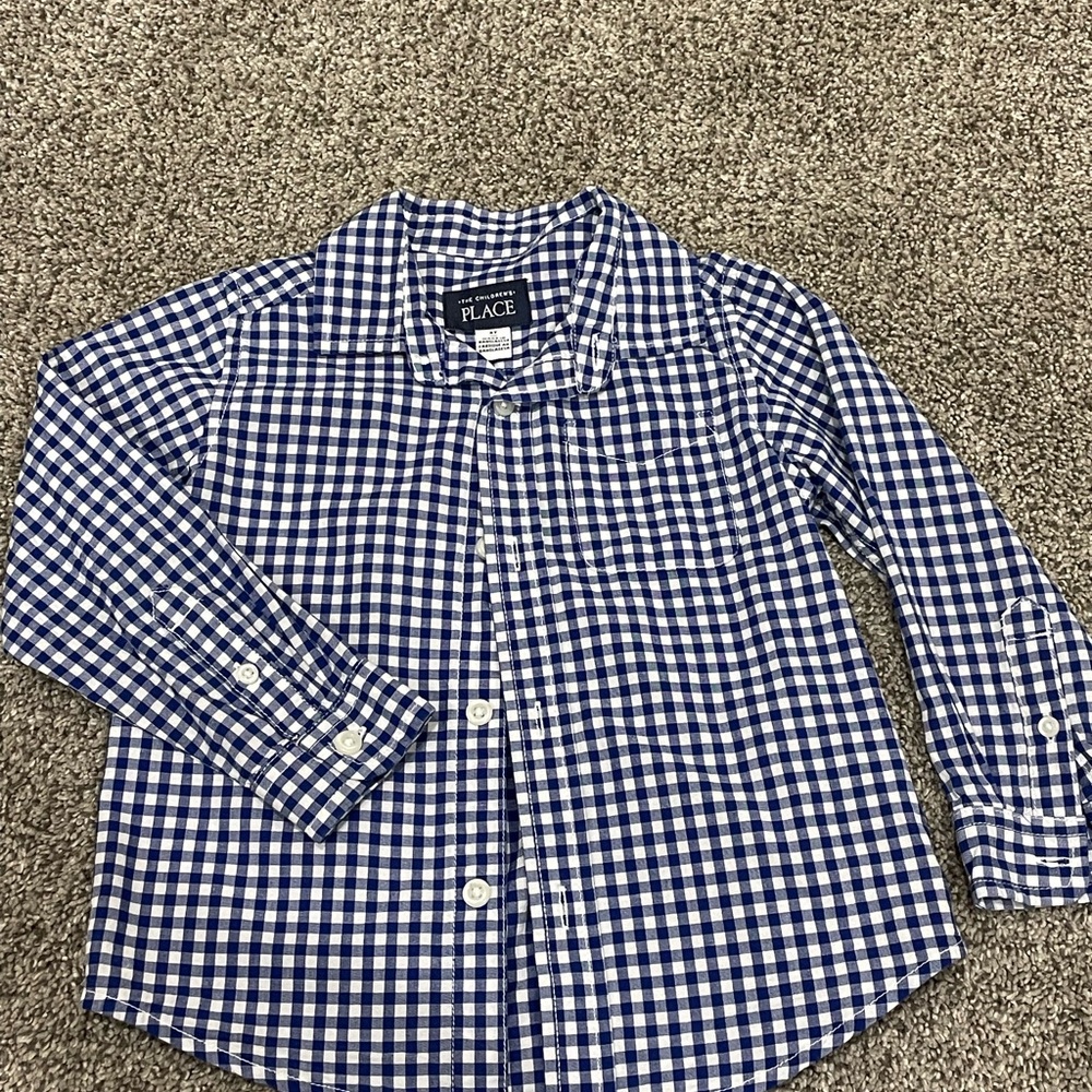 The Children's Place Blue and White Checkered Shirt